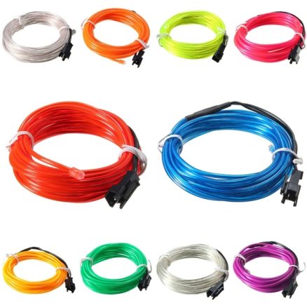 3M EL Led Flexible Soft Tube Wire Neon Glow Car Rope Strip Light Xmas Decor DC12V 1