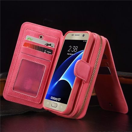 BRG Universal Removable Functional Wallet Case PU HandBag Zipper Cover for Samsung Galaxy S7 6