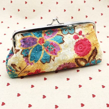 6 Inch Women's Cotton Single Layer Wallet Phone Bag Coins Handbag For iPhone 7/7/6/6s Plus Samsung 6