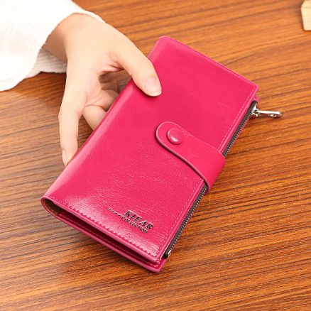 New Fashion Women High Quality PU Leather Long Wallet Handbag Card Holder Coin Purse 7