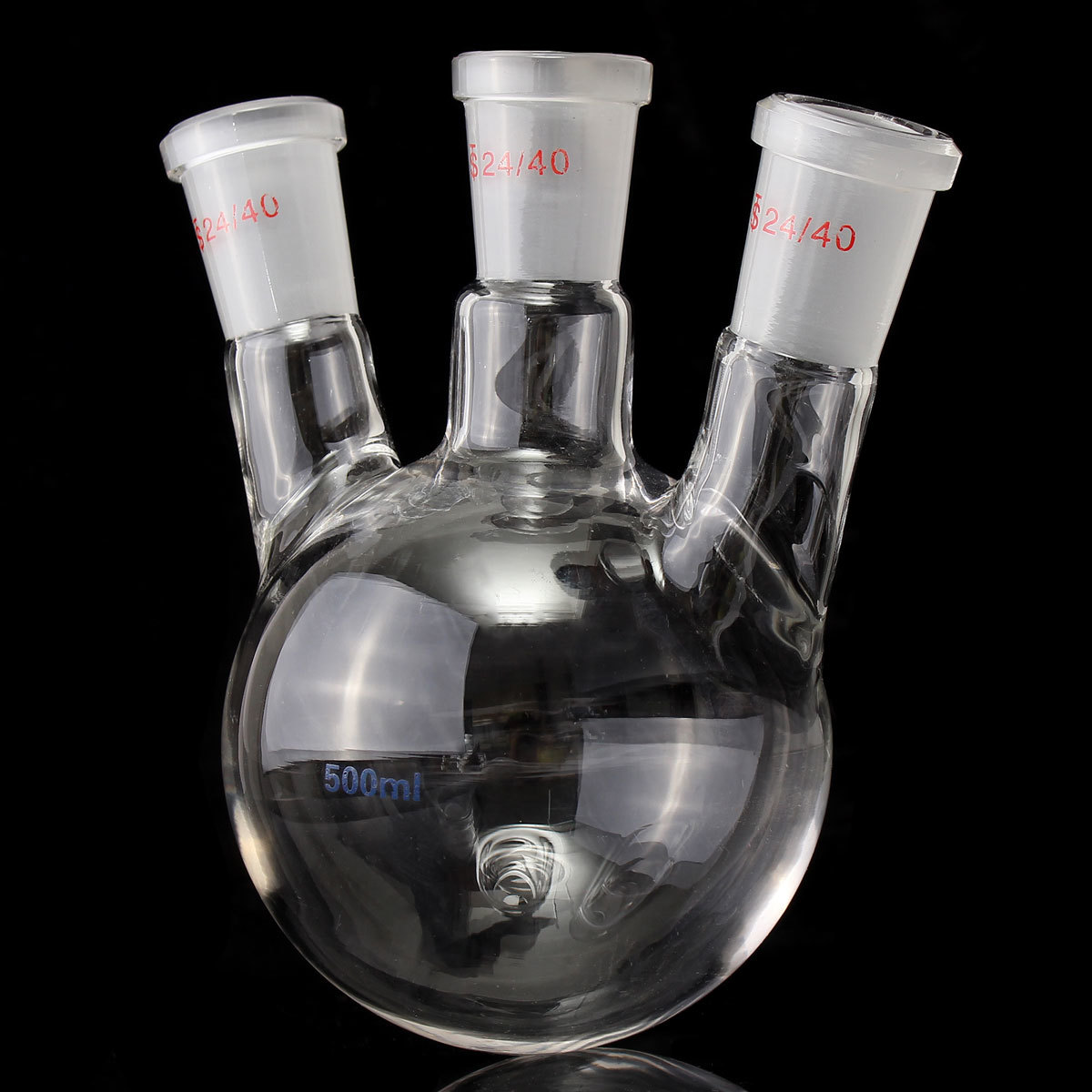 24/40 500ml 3 Neck Round Bottom Flask Bottle Lab Glassware Borosilicate 2