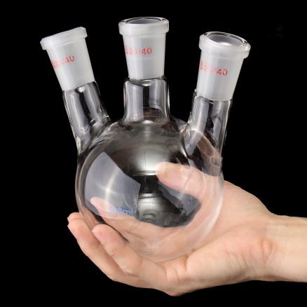 24/40 500ml 3 Neck Round Bottom Flask Bottle Lab Glassware Borosilicate 2