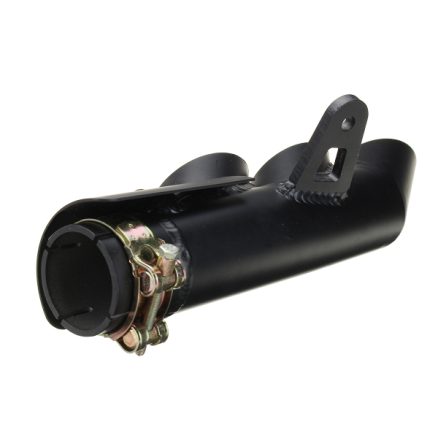 Motorcycle Exhaust Three-outlet Pipe with Mounting Clamp Black 4