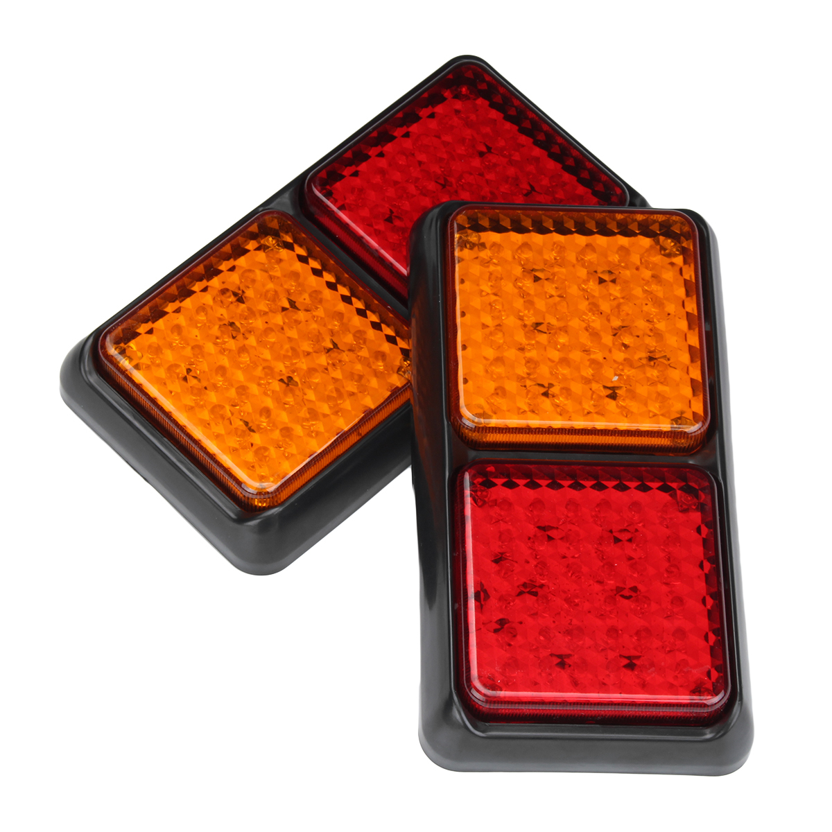 72LED Tail Lights Red Amber Brake Turn Signal Lamps 12V Pair for Trailer Truck Caravan 1 72LED Tail Lights Red Amber Brake Turn Signal Lamps 12V Pair for Trailer Truck Caravan