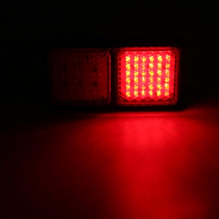 72LED Tail Lights Red Amber Brake Turn Signal Lamps 12V Pair for Trailer Truck Caravan 6