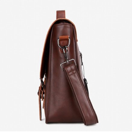 Men Vintage PU Leather Messenger Bag Laptop Briefcase Handbag 14 Inch 6