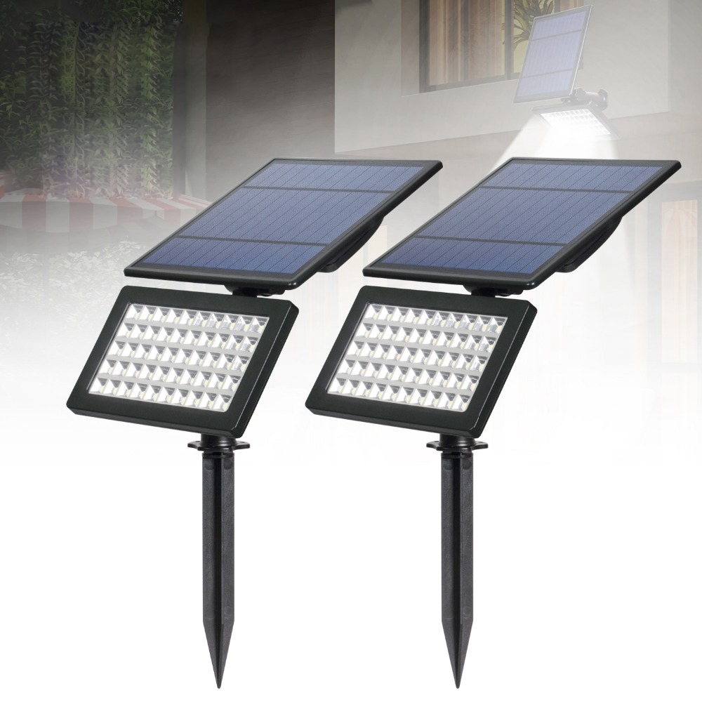 5W Solar Power 50 LED Spotlight Waterproof Landscape Wall Security Light for Outdoor Garden Lawn 2