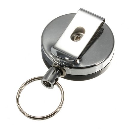 Stainless Steel Tool Belt Money Retractable Key Ring Pull Chain Clip 3