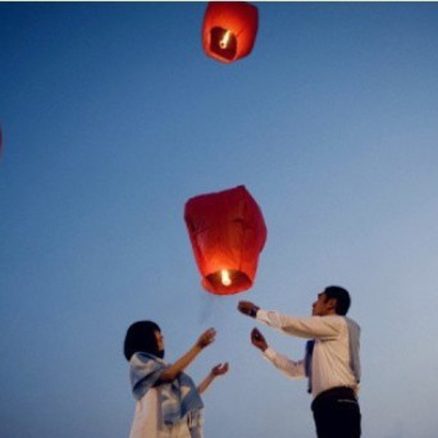 Love Heart Kong Ming Sky Lanterns Chinese Traditional Wishing Lamp 2