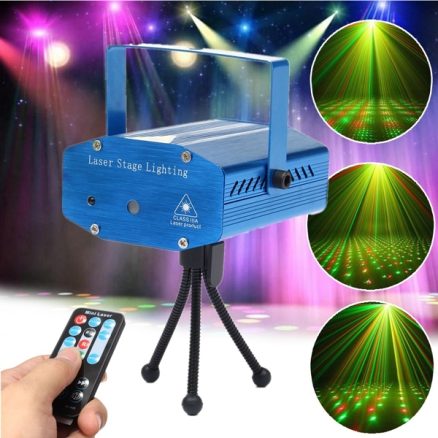 Mini R&G Auto/Voice Control LED Laser Stage Light Projector With Remote For Xmas Party KTV Disco 1