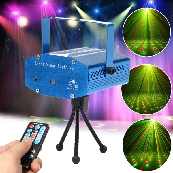 Mini R&G Auto/Voice Control LED Laser Stage Light Projector With Remote For Xmas Party KTV Disco 2