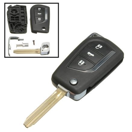 Remote Car Key Fob Cover 3 Button Flip For Toyota Yaris Echo Tarago Camry Rav4 Collara 1