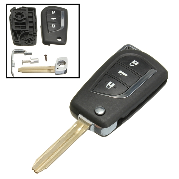 Remote Car Key Fob Cover 3 Button Flip For Toyota Yaris Echo Tarago Camry Rav4 Collara 2