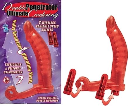 Double Penetrator Ultimate Cockring - Red 1