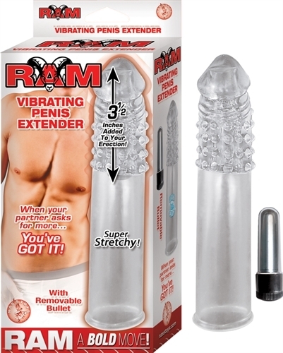 Ram Vibrating Penis Extender - Clear 1