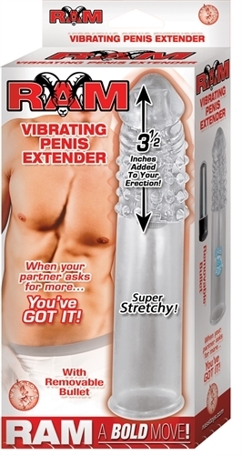 Ram Vibrating Penis Extender - Clear 2
