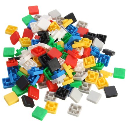 140pcs Square Mixed Color Tactile Button Cap Kit For 12x12x7.3MM Tact Switches 1