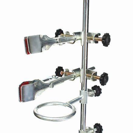 60cm Height Laboratory Iron Stand Support Flask Condenser Clamp Clip Set 6