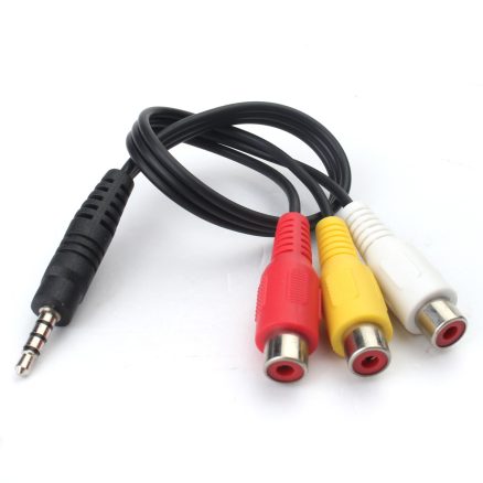 3.5mm Mini AV Male To 3 RCA Female Audio Video Cable Stereo Jack Adapter Cord 2