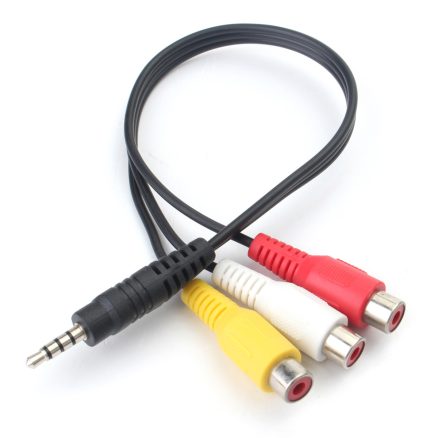 3.5mm Mini AV Male To 3 RCA Female Audio Video Cable Stereo Jack Adapter Cord 3