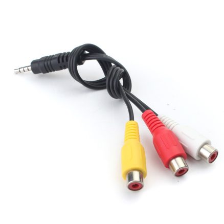 3.5mm Mini AV Male To 3 RCA Female Audio Video Cable Stereo Jack Adapter Cord 4