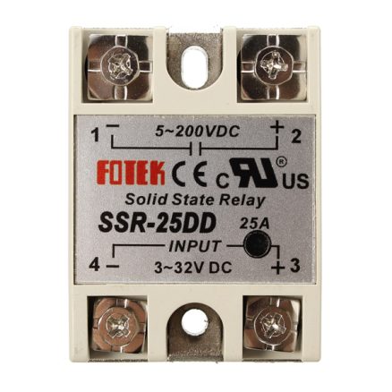 5Pcs 25A SSR-25DD Solid State Relay Module DC 3-32V To DC 5-200V 2