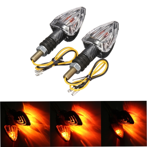 2X Motorcycle Turn Signal Lamp Motor Bike E-marked Carbon Mini Arrow Indicators Light Bulb 12V 1 2X Motorcycle Turn Signal Lamp Motor Bike E-marked Carbon Mini Arrow Indicators Light Bulb 12V