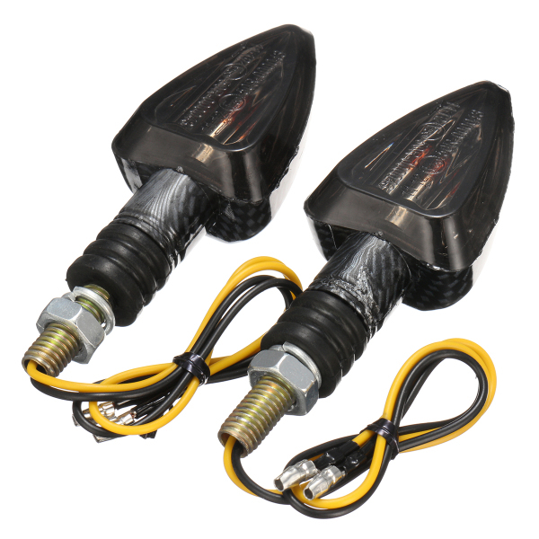 2X Motorcycle Turn Signal Lamp Motor Bike E-marked Carbon Mini Arrow Indicators Light Bulb 12V 2 2X Motorcycle Turn Signal Lamp Motor Bike E-marked Carbon Mini Arrow Indicators Light Bulb 12V - Image 2