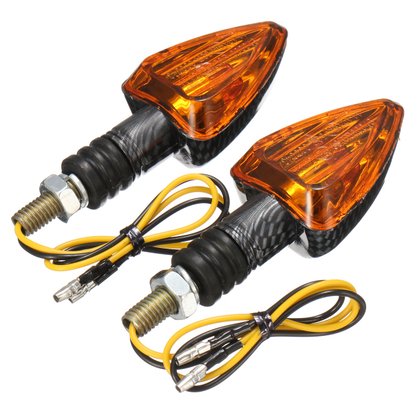 2X Motorcycle Turn Signal Lamp Motor Bike E-marked Carbon Mini Arrow Indicators Light Bulb 12V 3 2X Motorcycle Turn Signal Lamp Motor Bike E-marked Carbon Mini Arrow Indicators Light Bulb 12V - Image 3
