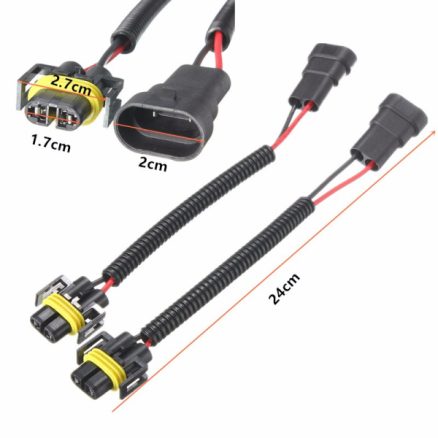 2PCS 9006 To H11 H8 Headlights Conversion Connector Wiring Harness Plug Cable Wires Cables 6