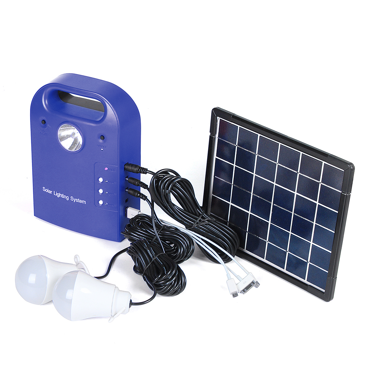 28Wh Portable Small DC Solar Panels Charging Generator Power Generation System With LED Bulb 2