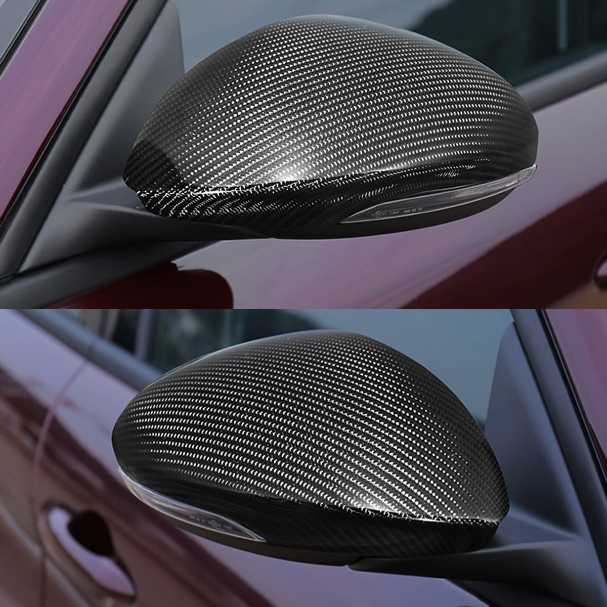Pair Carbon Fiber Side Mirror Cover Cap for Alfa Romeo Giulia Quadrifoglio 17-18 1 Pair Carbon Fiber Side Mirror Cover Cap for Alfa Romeo Giulia Quadrifoglio 17-18