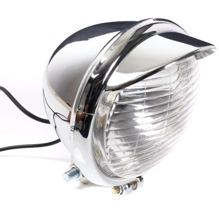 12V Universal Motorcycle 25 LEDs Headlight Headlamp Chrome Case 6