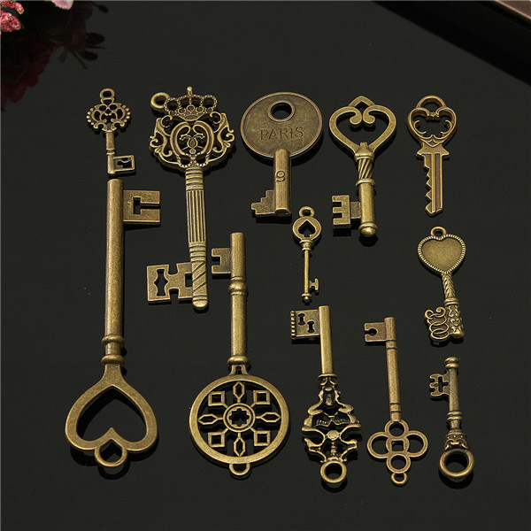12pcs Vintage key Charms Accessories Jewelry Antique Charms/Pendants 2