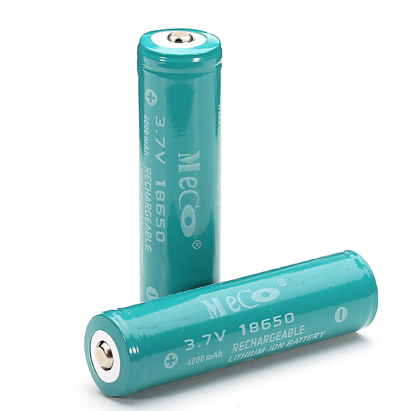 2PCS MECO 3.7v 4000mAh Protected Rechargeable 18650 Li-ion Battery 2
