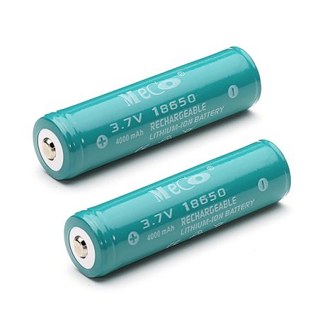 2PCS MECO 3.7v 4000mAh Protected Rechargeable 18650 Li-ion Battery 2