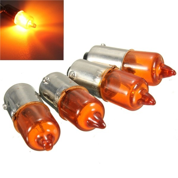 4pcs 12V 23w Motorcycle Turn Singal Indicator Bulb BA9S Base Mini Amber Halogen Lights 2