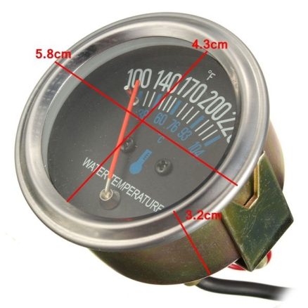 12V DC Electrical Mechanical Water Temperature Gauge Black Replacement 4