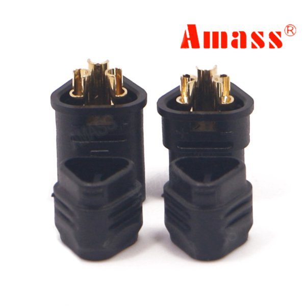 Amass MT30 2mm Banana Plug Three-hole Connector Black Male & Female 1 Pair 2