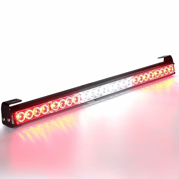 27inch 24 LED White Red Emergency Warning Light Bar Traffic Strobe Flashing Light 2 27inch 24 LED White Red Emergency Warning Light Bar Traffic Strobe Flashing Light - Image 2