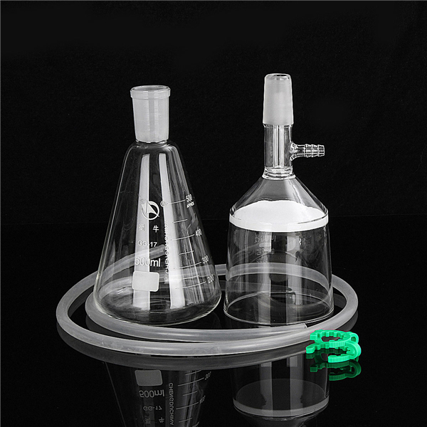 500mL 24/29 Joint Suction Filtration Equipment Glass Buchner Funnel Conical Flask Filter Kit 1 500mL 24/29 Joint Suction Filtration Equipment Glass Buchner Funnel Conical Flask Filter Kit