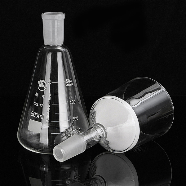 500mL 24/29 Joint Suction Filtration Equipment Glass Buchner Funnel Conical Flask Filter Kit 3 500mL 24/29 Joint Suction Filtration Equipment Glass Buchner Funnel Conical Flask Filter Kit - Image 3