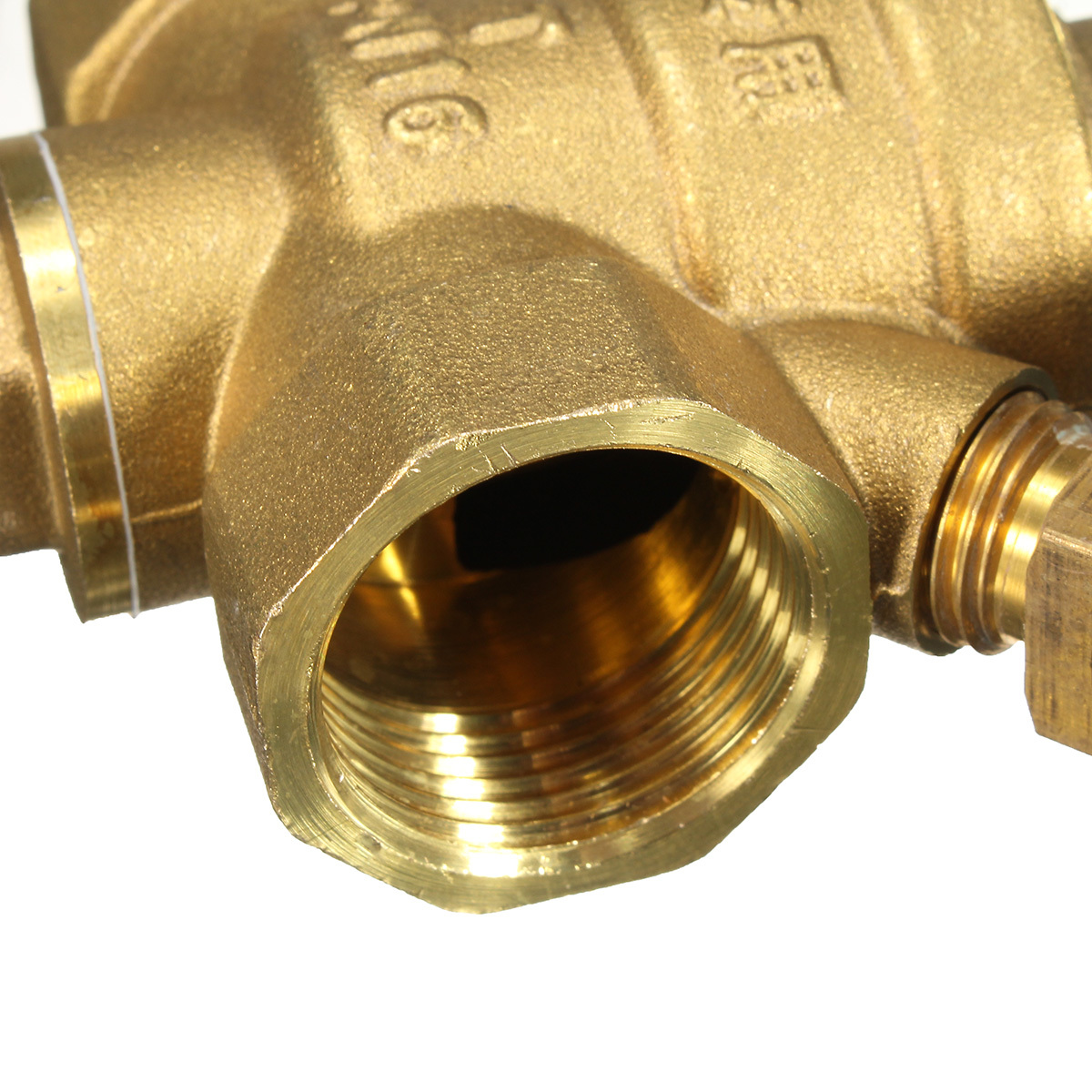 DN20 NPT 3/4" Adjustable Brass Water Pressure Regulator Reducer with Gauge Meter 4 DN20 NPT 3/4" Adjustable Brass Water Pressure Regulator Reducer with Gauge Meter - Image 4