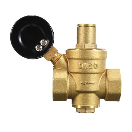 DN20 NPT 3/4" Adjustable Brass Water Pressure Regulator Reducer with Gauge Meter 6