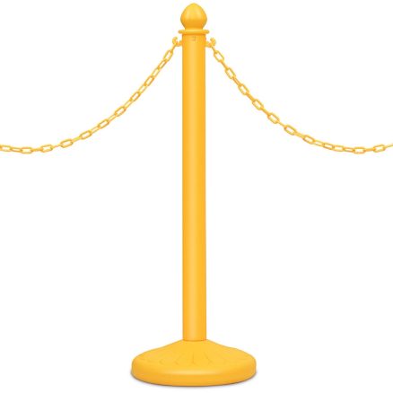6 Pcs Plastic Stanchion Set with 5 Detachable Chains for Indoor and Outdoor-Yellow - Color: Yellow 6