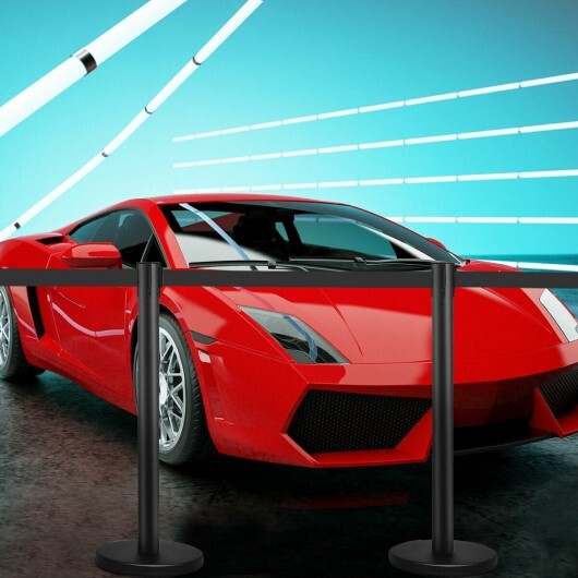 6 Pcs Retractable Black Stanchion Posts Queue Pole with 6.5ft Retractable Belt - Color: Black 5 6 Pcs Retractable Black Stanchion Posts Queue Pole with 6.5ft Retractable Belt - Color: Black - Image 5