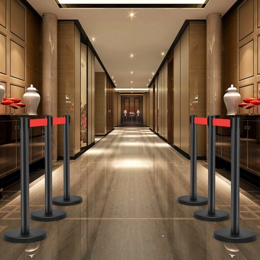 6 pcs Black Stanchion Posts Queue Pole 3 6 pcs Black Stanchion Posts Queue Pole - Image 3