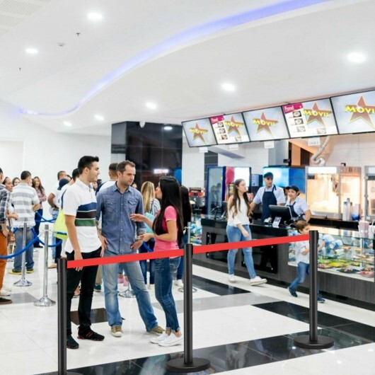 6 pcs Black Stanchion Posts Queue Pole 5 6 pcs Black Stanchion Posts Queue Pole - Image 5