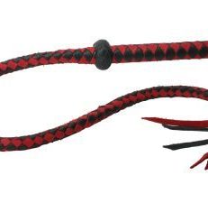 Premium Red and Black Leather Whip