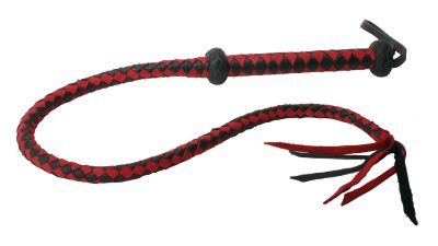 Premium Red and Black Leather Whip 2